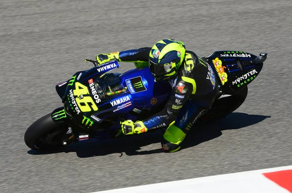 Mugello Talya Haziran Talyan Yamaha Movistar Takım Sürücüsü Valentino Rossi — Stok fotoğraf