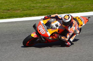 Mugello - İtalya, 1 Haziran: İspanyol Honda Repsol Takım binici Jorge Lorenzo eylem 2019 Haziran 2019 İtalya'da Motogp İtalya Gp