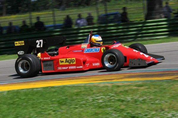 Imola Abril 2019 Corrida Desconhecida Com Modelo Histórico 1984 Ferrari — Fotografia de Stock