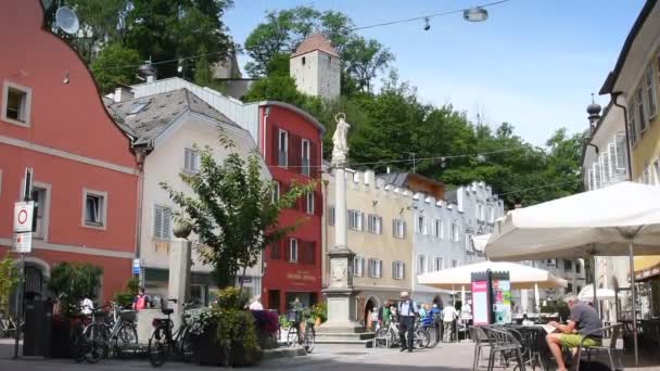 Brunico Luglio 2019 Turisti Nel Centro Brunico Durante Stagione Estiva — Video Stock