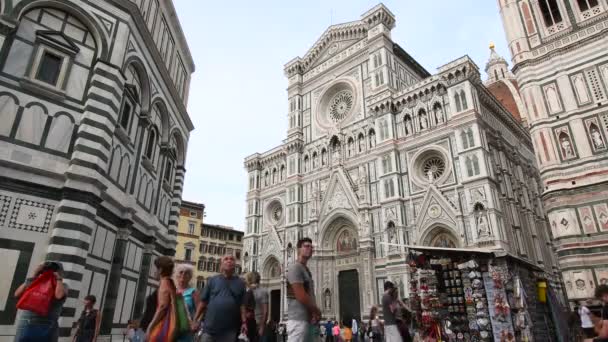 Florenz September 2019 Touristen Vor Der Kathedrale Santa Maria Del — Stockvideo