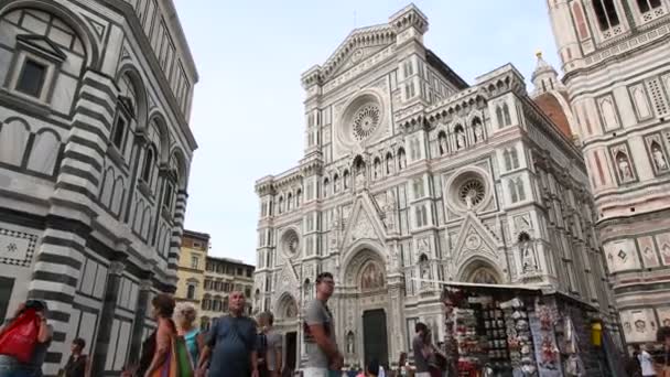 Florenz September 2019 Touristen Vor Der Kathedrale Santa Maria Del — Stockvideo