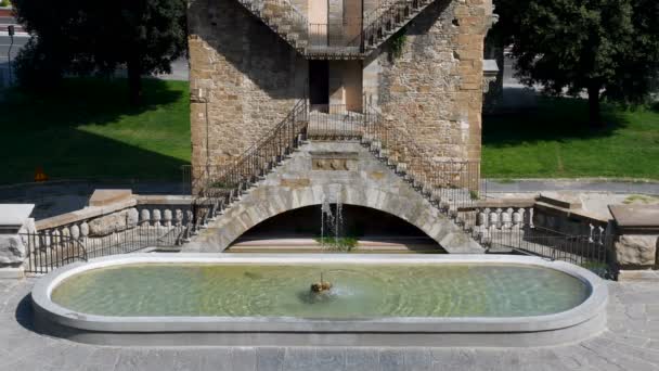 Florenz August 2019 Brunnen Der Nähe Des Piazzale Michelangelo Florenz — Stockvideo