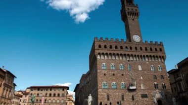Palazzo Vecchio 'nun Timelapse' si ya da İtalya Floransa 'daki Palazzo della Signoria Sarayı.