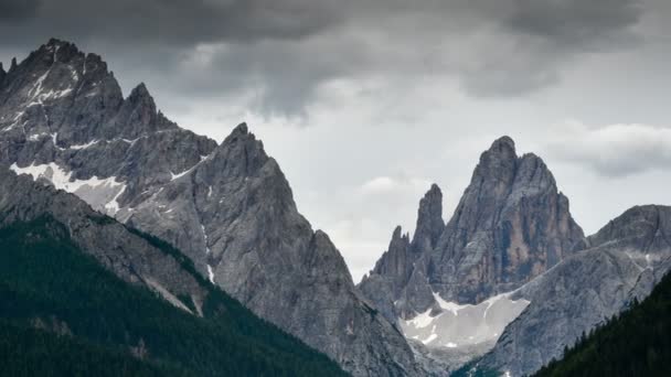 Timelapse Grupy Dolomitycznej Cima Dodici Lub Zwlferkofel Sexten Dolomites Południowym — Wideo stockowe