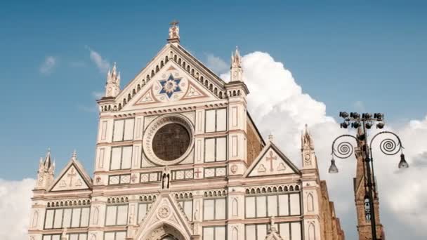 Basílica Santa Cruz Basílica Santa Cruz Florencia Italia Time Lapse — Vídeos de Stock