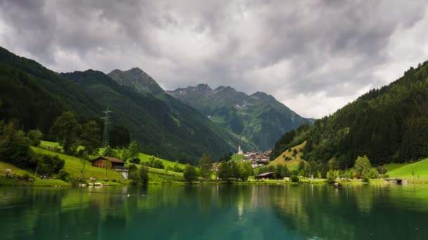 Beau Paysage Alpin Sur Lac Lappago Dans Tyrol Sud Italie — Video
