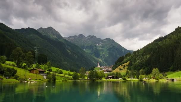 Beau Paysage Alpin Sur Lac Lappago Dans Tyrol Sud Italie — Video