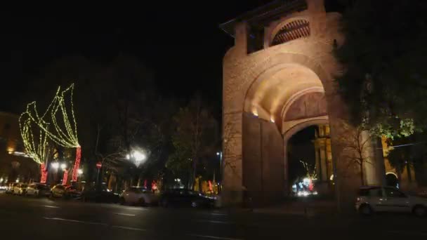 Floransa Aralık 2019 Piazza Della Libert Teki Porta San Gallo — Stok video