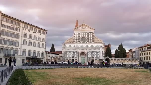 Florence Maart 2019 Basiliek Van Santa Maria Novella Het Homonieme — Stockvideo