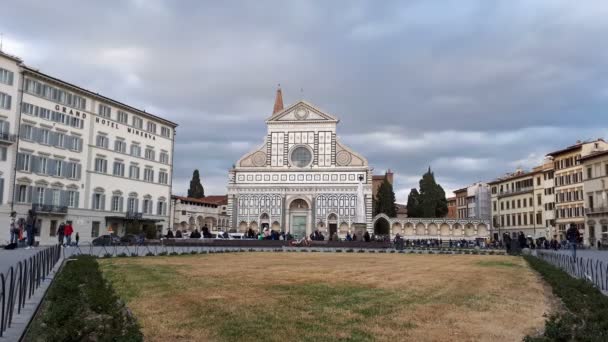 Φλωρεντία Μαρτίου 2019 Βασιλική Της Santa Maria Novella Στην Ομώνυμη — Αρχείο Βίντεο