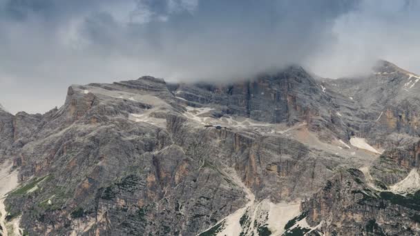 Poruszające Się Chmury Szczycie Tofany Cortina Ampezzo Belluno Dolomity Sesto — Wideo stockowe