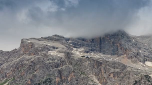 Bewegende Wolken Top Van Tofana Cortina Ampezzo Belluno Sesto Dolomieten — Stockvideo