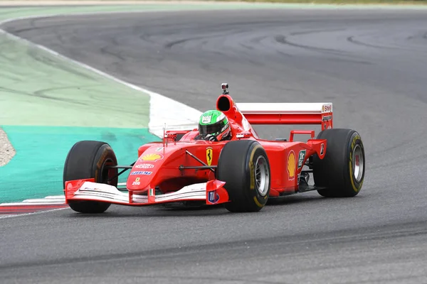 Mugello Italia Agosto 2020 Ferrari F2001 Michael Schumacher Azione Durante — Foto Stock