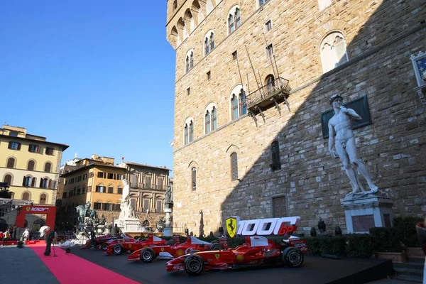 Florence September 2020 Ferrari Display Ferrari 1000 Party Piazza Della — Stock Photo, Image