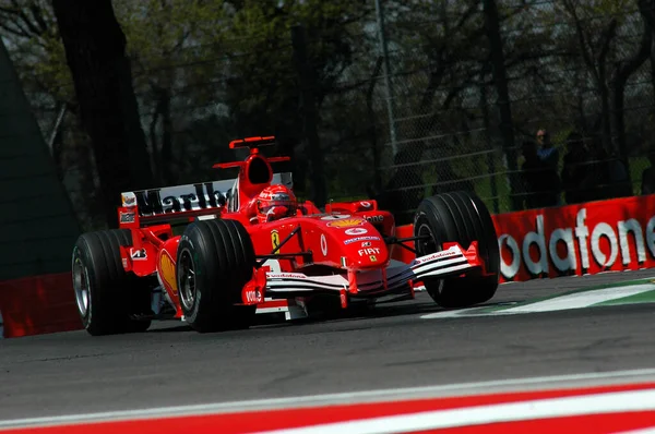 이탈리아 2005 선수권 San Marino Grand Prix Michael Schumacher Action — 스톡 사진