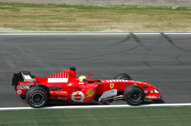 Imola, İtalya - 23 Nisan 2006: F1 Dünya Şampiyonası. San Marino Grand Prix, Felipe Massa Ferrari 248 F1 tatbikatında..