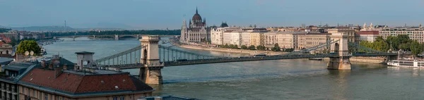 Panorama Chain Bridge, Budapešť, Maďarsko — Stock fotografie