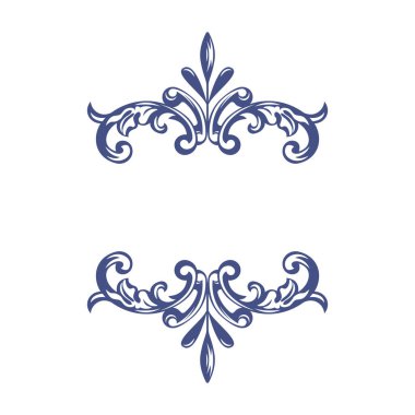 Vintage frame and border. Vector design. Decorative floral ornament. Luxury frames. Suitable for greeting cards, wedding invitations, restaurant menu, royal certificates and graphic design. Blue