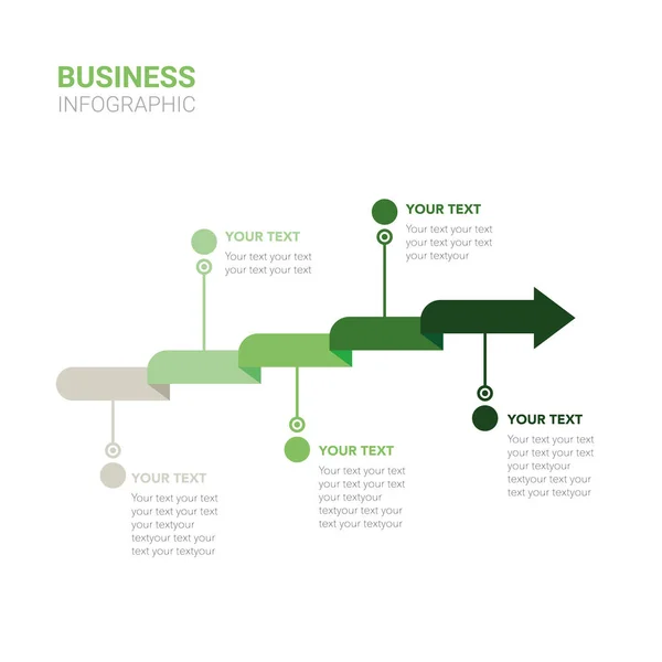 İş için bilgi şablonu. 5 Adım Modern Zaman Çizgisi diyagramı. İlerleme okları, sunum vektörü bilgisi. Yüzde oranları. Yüzdeleri. Yeşil ve gri