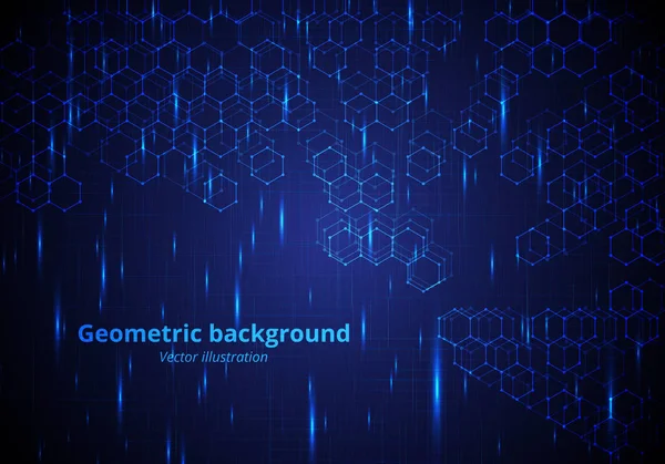 Antecedentes com moléculas hexagonais — Vetor de Stock