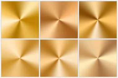 Collection of golden conic gradients clipart