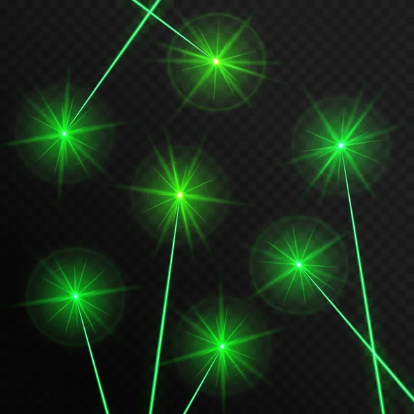 Rayos láser verde — Vector de stock