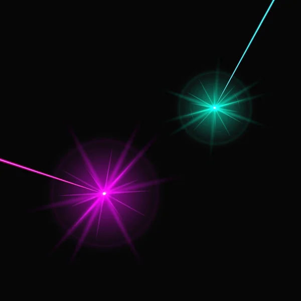 Due raggi laser — Vettoriale Stock