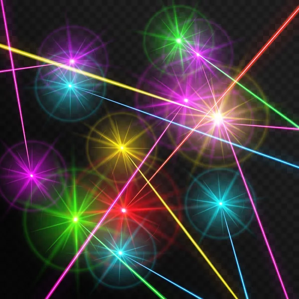 Rayons laser multicolores — Image vectorielle