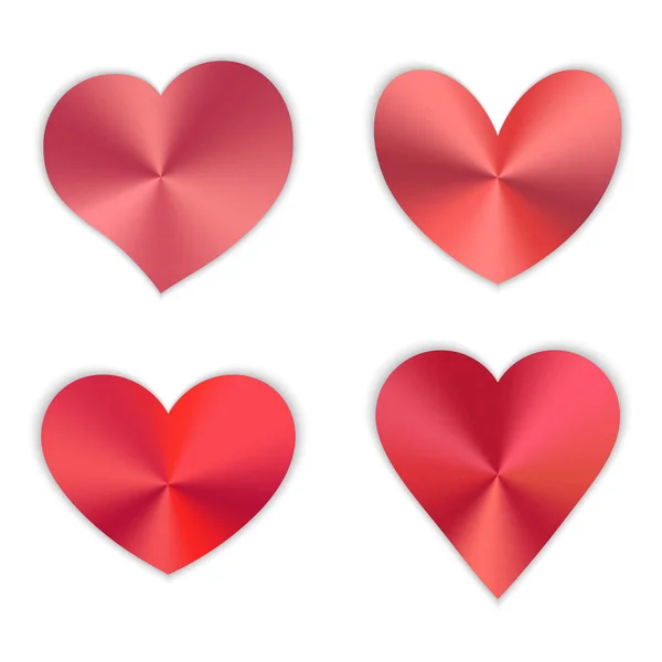 Набір червоних сердець — стоковий вектор