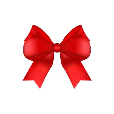 Red Bow Icon. Christmas Red Bow Icon. Decorative Ribbon Knot Vector Illustration