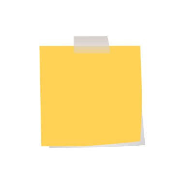 Yellow Sticky Note Reminder. Post It Paper Sheets Isolated on White Background