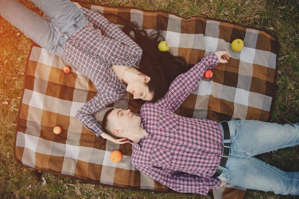 Couple on a picnic — Stock Photo, Image