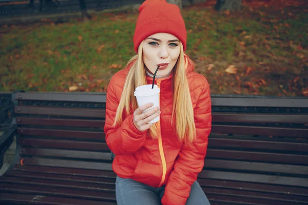 Beautiful girl in a cap — Stock Photo, Image