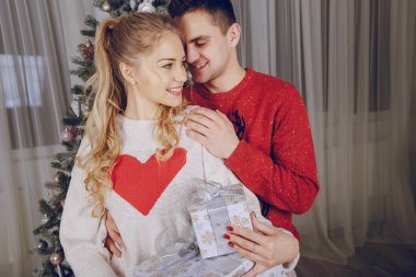 sevgi dolu çift Noel ağacı süsleme