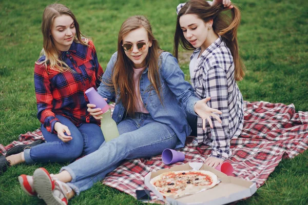 野餐时的女孩 — 图库照片