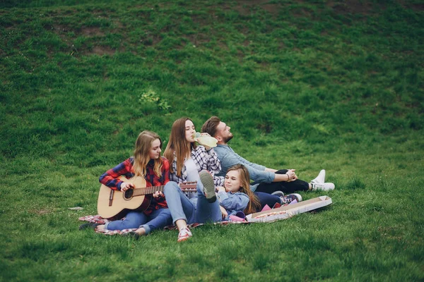 Vrienden op een picknick — Stockfoto