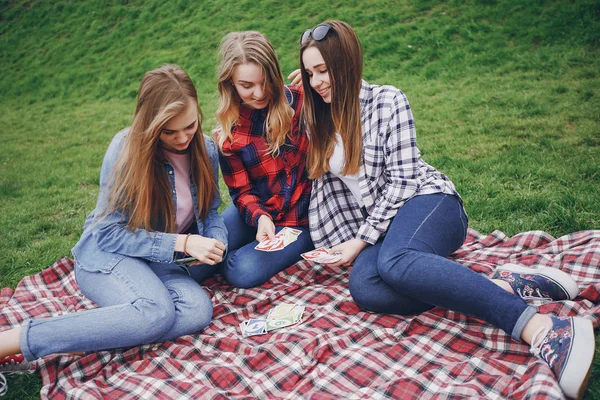 Дівчата на пікніку — стокове фото
