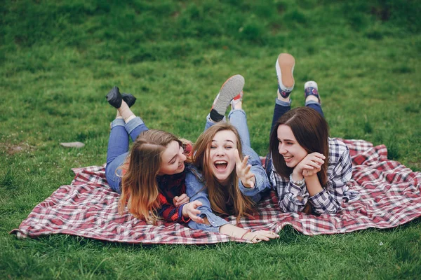 Kızlar piknik — Stok fotoğraf