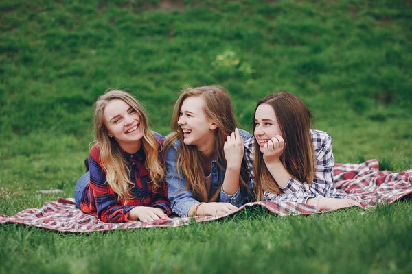 Lányok a pikniken — Stock Fotó