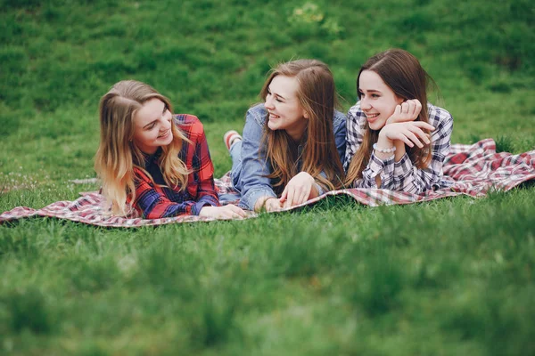 Dívky na piknik — Stock fotografie