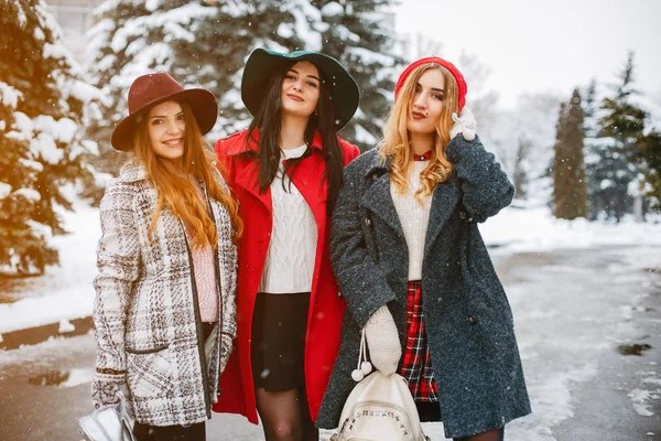 Ragazze in inverno — Foto Stock