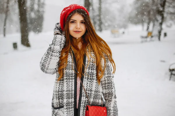 Dívka v zimě — Stock fotografie