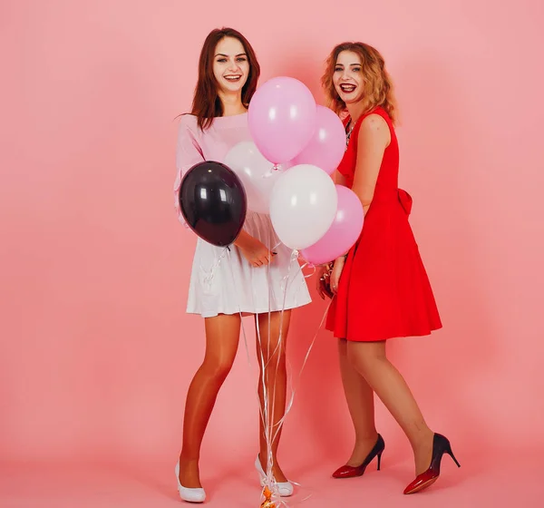 Chicas con globos — Foto de Stock