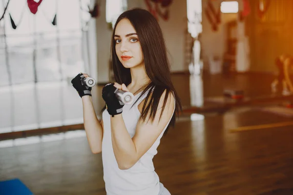 Girl in a gym — Stock Photo, Image