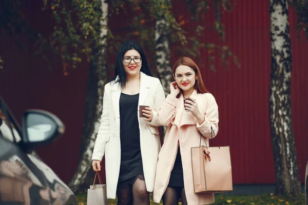 Meninas adoram fazer compras — Fotografia de Stock