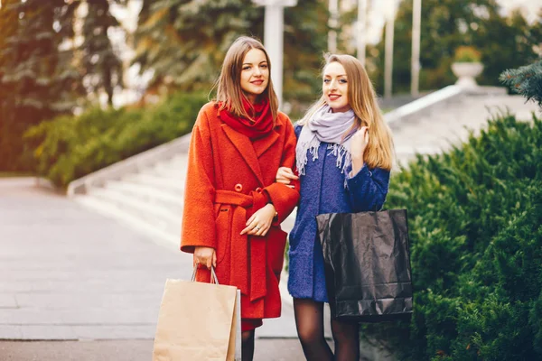 Girls with bag — Stock Photo, Image