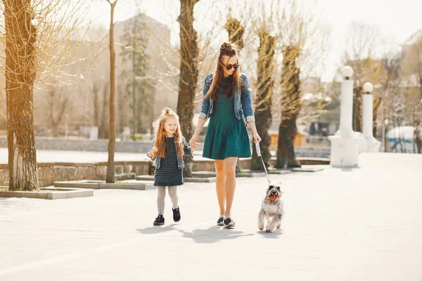 Stylish mother with daughter — Stock Photo, Image
