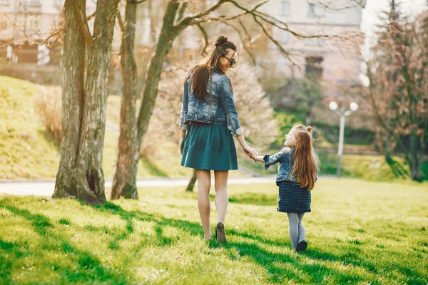 Stylish mother with daughter — Stock Photo, Image