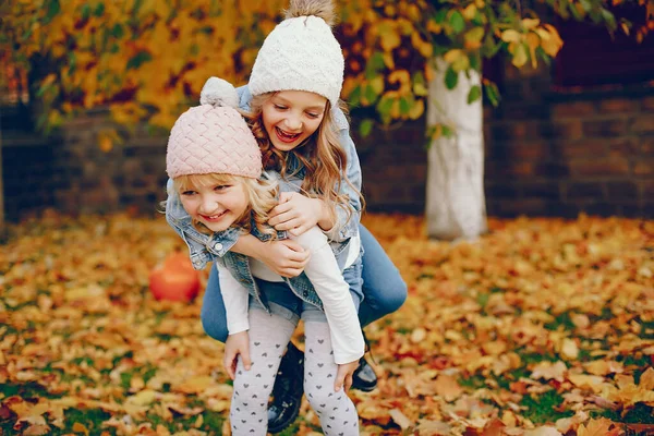 Linda niña en un parque de otoño —  Fotos de Stock